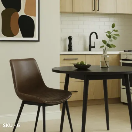 marca-design-shop-stile-moderno-stile-contemporaneo-Set di 2 Sedie in Metallo Verniciato Nero con Imbottitura in Ecopelle