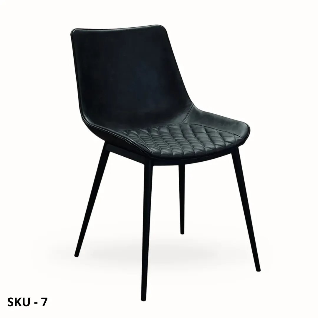 marca-design-shop-stile-moderno-stile-contemporaneo-Set di 2 Sedie in Metallo Verniciato Nero con Imbottitura in Ecopelle