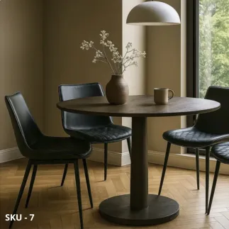 Set di 2 Sedie in Metallo Verniciato Nero con Imbottitura in Ecopelle, Antracite e Marrone -  Stile Moderno - Contemporaneo