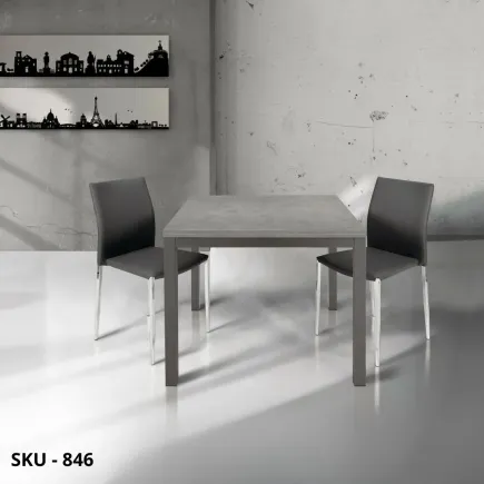 Tavolo a libro con piano in nobilitato grigio e struttura in metallo – Stile Moderno, Contemporaneo