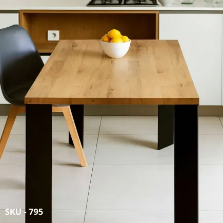 Tavolo fisso in rovere impiallacciato con gambe in ferro – Stile Moderno - Contemporaneo – Made in Italy
