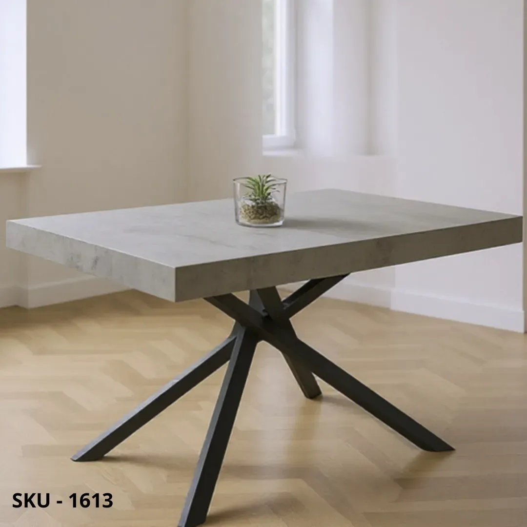 marca-design-shop-stile-moderno-stile-contemporaneo-Tavolo allungabile, base in metallo, piano in nobilitato