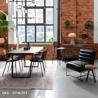 marca-design-shop-stile-moderno-stile-contemporaneo- Tavolo Fisso Elmer, piano in Legno d'Acaciaa