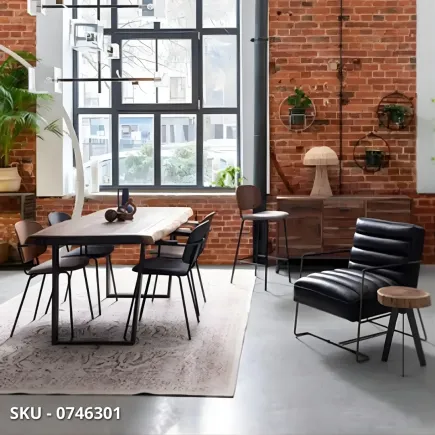 marca-design-shop-stile-moderno-stile-contemporaneo- Tavolo Fisso Elmer, piano in Legno d'Acaciaa