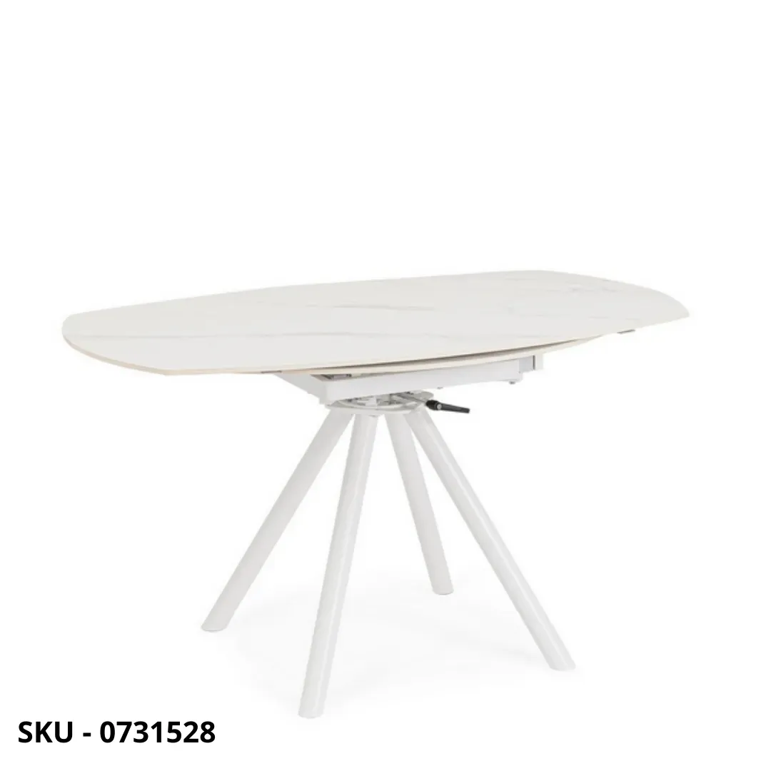 marca-design-shop-stile-moderno-stile-contemporaneo-Tavolo Allungabile Rotondo Rauni con Piano in Gres Effetto Marmo