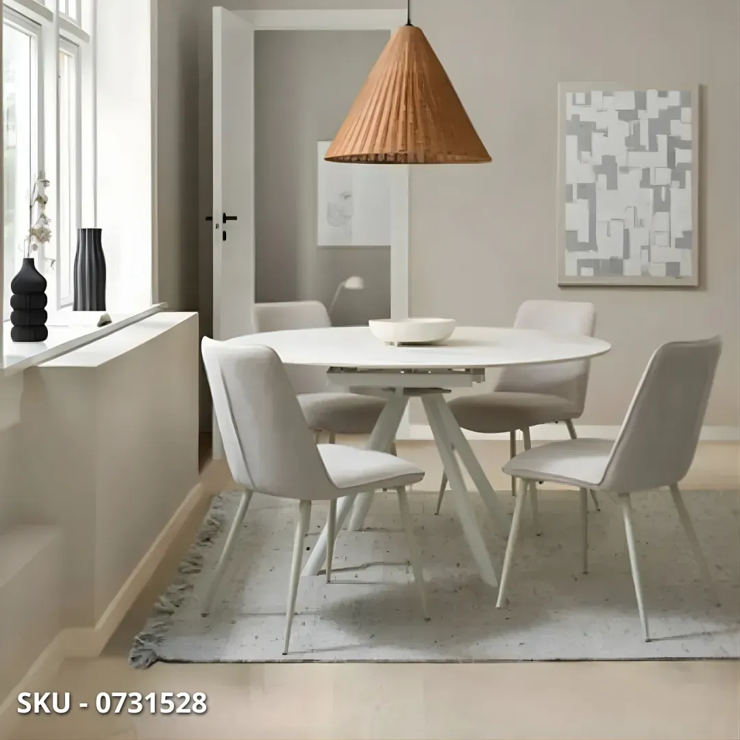 marca-design-shop-stile-moderno-stile-contemporaneo-Tavolo Allungabile Rotondo Rauni con Piano in Gres Effetto Marmo