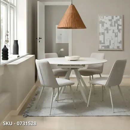 marca-design-shop-stile-moderno-stile-contemporaneo-Tavolo Allungabile Rotondo Rauni con Piano in Gres Effetto Marmo