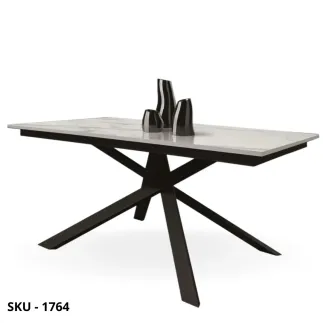 Tavolo Allungabile in Metallo con Piano Nobilitato Effetto Marmo Statuario – Stile Moderno – Contemporaneo – Made in Italy