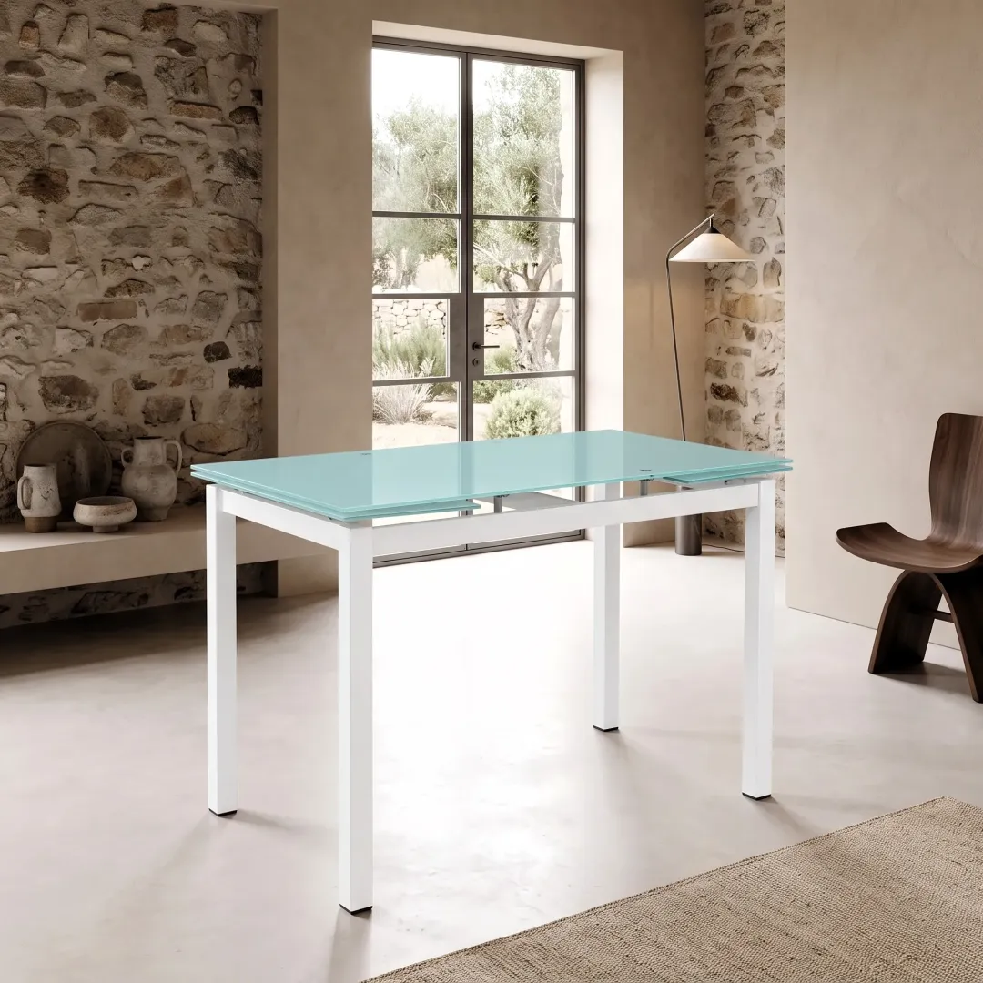 marca-design-shop-stile-moderno-stile-contemporaneo-Tavolo allungabile rettangolare con struttura in Acciaio Verniciato