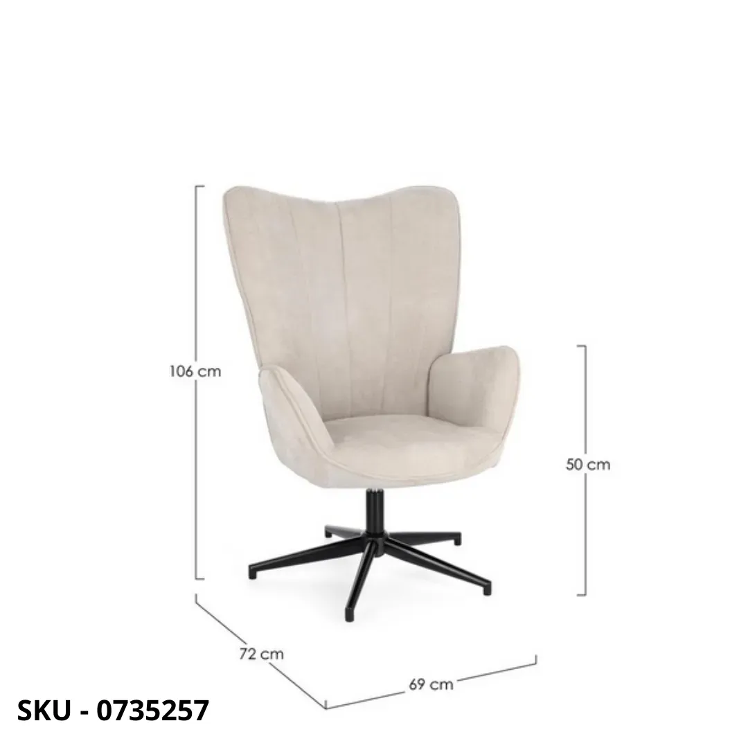 marca-design-shop-stile-moderno-stile-contemporaneo- Poltrona Relax Inas con Struttura In Acciaio, Girevole