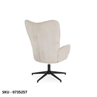 Poltrona Relax Inas con Struttura In Acciaio, Girevole, Imbottitura In Schiuma, Rivestimento beige, verde e grigio