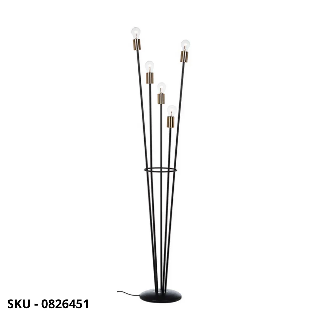 marca-design-shop-stile-moderno-stile-contemporaneo-Piantana Fiaccola in Acciaio Verniciato con 5 Portalampade
