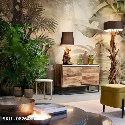 marca-design-shop-stile-moderno-stile-contemporaneo-Lampada Bluma in Legno di Teak da Tavolo e Piantana con Paralume Nero