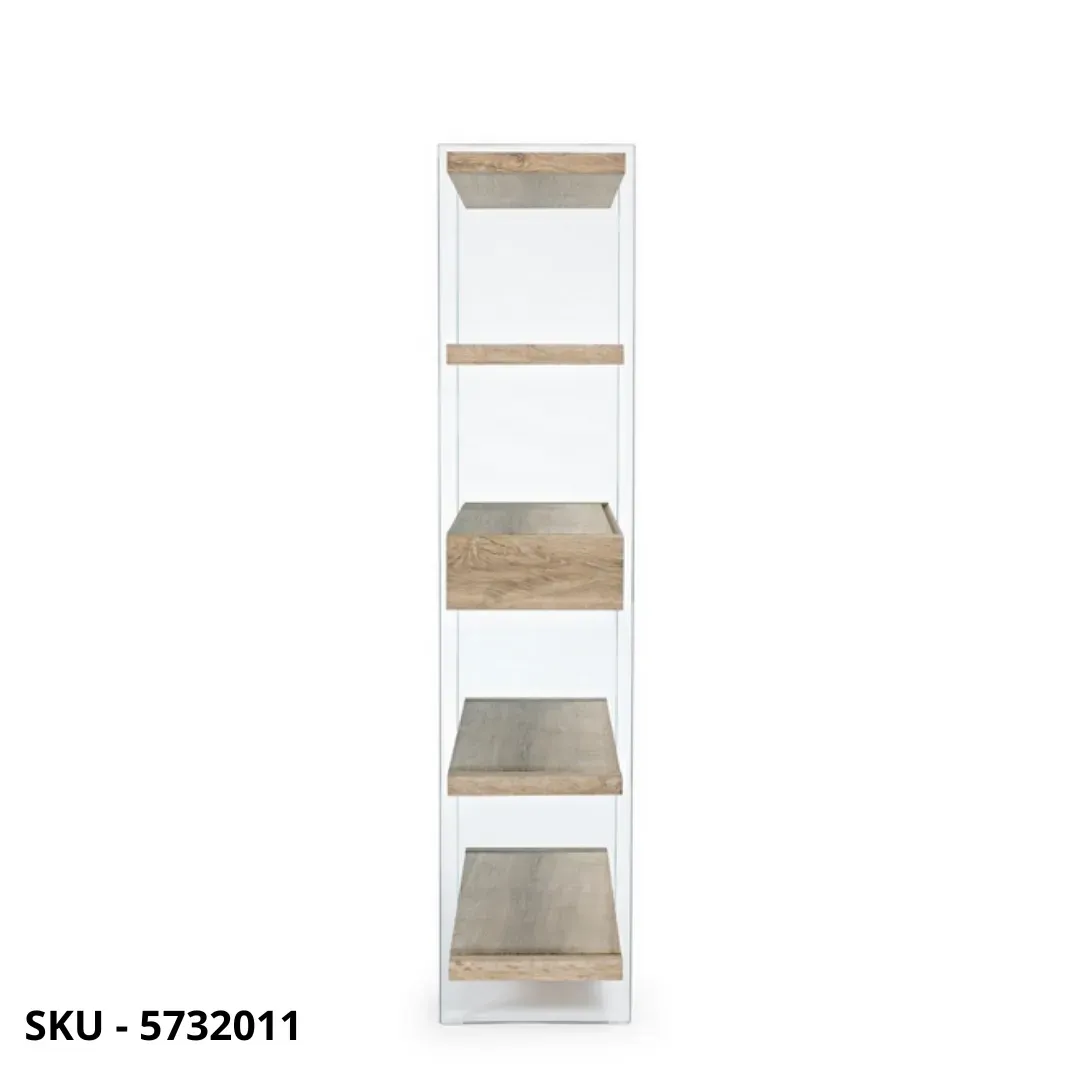 marca-design-shop-stile-moderno-stile-contemporaneo-Libreria Kenya In Vetro con 4 Piani e 2 Cassetti In MDF