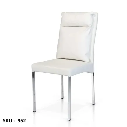 Set di 4 Sedie in Ecopelle, Bianco, Tortora, Grigio con Struttura in Metallo  – Stile Moderno - Contemporaneo - Made in Italy