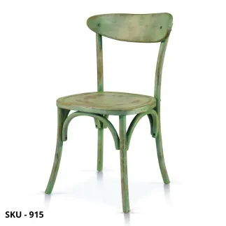 Set di 2 Sedie Verdi Consumate in Legno – Stile Rustico - Contemporaneo – Made in Italy – 46x42x85 cm - H seduta 46 cm