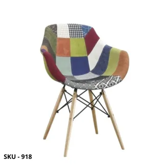 Set di 2 Sedie Patchwork Multicolore in Legno e Metallo – Stile Moderno - Contemporaneo – Made in Italy