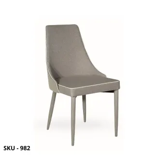 Set di 4 Sedie con Struttura in Metallo Rivestita - Colori Bianco, Tortora, Grigio – Made in Italy