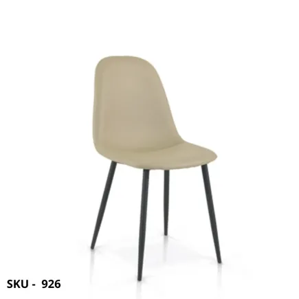 Set di 4 Sedie in Ecopelle con Struttura in Metallo, Beige - Stile Moderno – Contemporaneo – Made in Italy