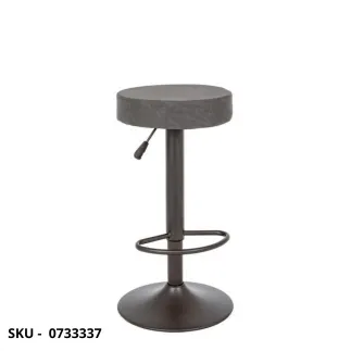 Set di 2 Sgabelli Piper Regolabili in Acciaio Verniciato Grigio Opaco con Rivestimento in Similpelle – Stile Moderno
