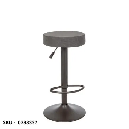 Set di 2 Sgabelli Piper Regolabili in Acciaio Verniciato Grigio Opaco con Rivestimento in Similpelle – Stile Moderno