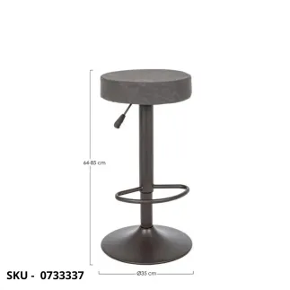 Set di 2 Sgabelli Piper Regolabili in Acciaio Verniciato Grigio Opaco con Rivestimento in Similpelle – Stile Moderno