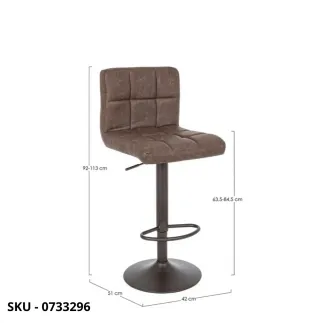 Set di 2 Sgabelli Regolabili Greyson con Struttura in Acciaio Verniciato Nero e Seduta in Ecopelle, Finiture varie