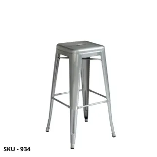 Set di 6 Sgabelli in Metallo, Grigio e Grigio scuro - Stile Moderno – Contemporaneo – Made in Italy