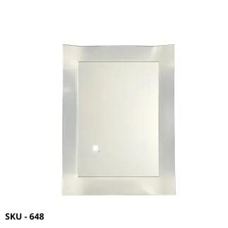 Specchio con Cornice in Vetro Cromato, Posizionabile Verticalmente o Orizzontalmente -  Stile Moderno