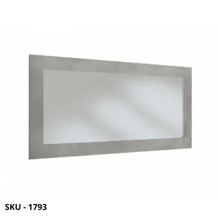 Specchio da Parete Rettangolare con Cornice Grigio Cemento – Stile Moderno – Contemporaneo