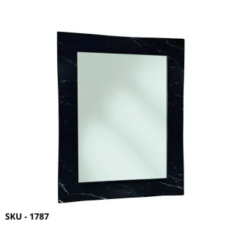 Specchio da Parete Rettangolare con Cornice in Vetro Effetto Marmo – Stile Moderno – Contemporaneo – Made in Italy