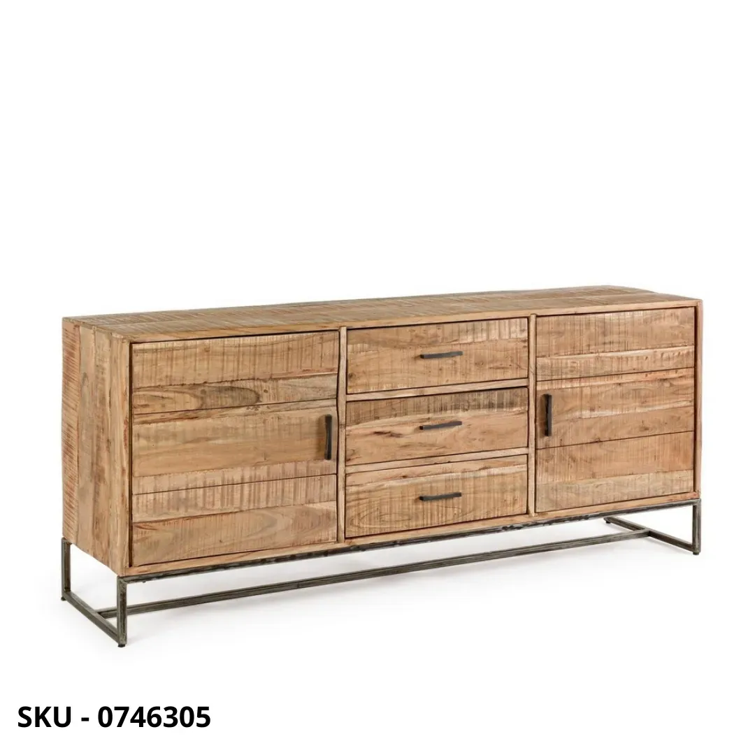 marca-design-shop-stile-moderno-stile-contemporaneo-Credenza Elmer in Legno d'Acacia con Piedini in Acciaio