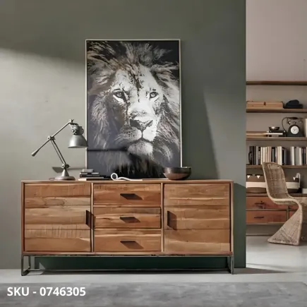 marca-design-shop-stile-moderno-stile-contemporaneo-Credenza Elmer in Legno d'Acacia con Piedini in Acciaio