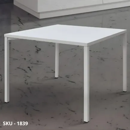 marca-design-shop-stile-moderno-stile-contemporaneo- Tavolino in Metallo con Piano in Legno Bianco Frassinato
