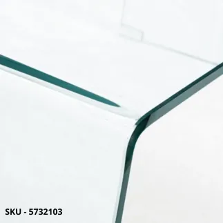 Tavolino Iride in Vetro trasparente, non temperato - Stile Moderno – Contemporaneo – Made in Italy