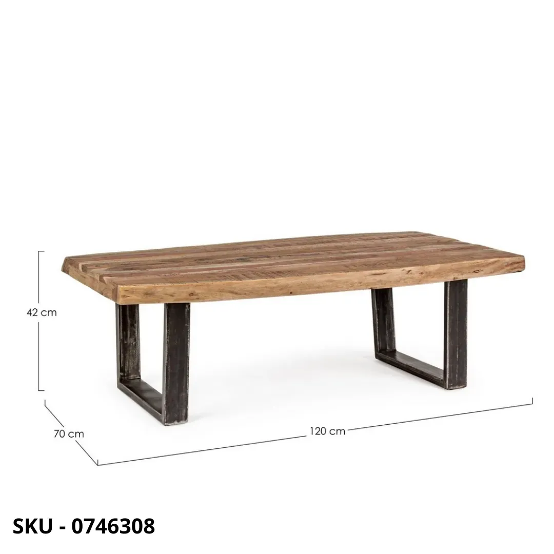 marca-design-shop-stile-moderno-stile-contemporaneo- Tavolino Elmer con Gambe in Acciaio Verniciato