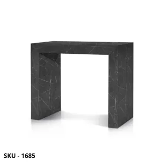 Consolle allungabile in Nobilitato, Nera con Finitura Marmo, con 5 Allunghe – Stile Moderno – Contemporaneo – Made in Italy