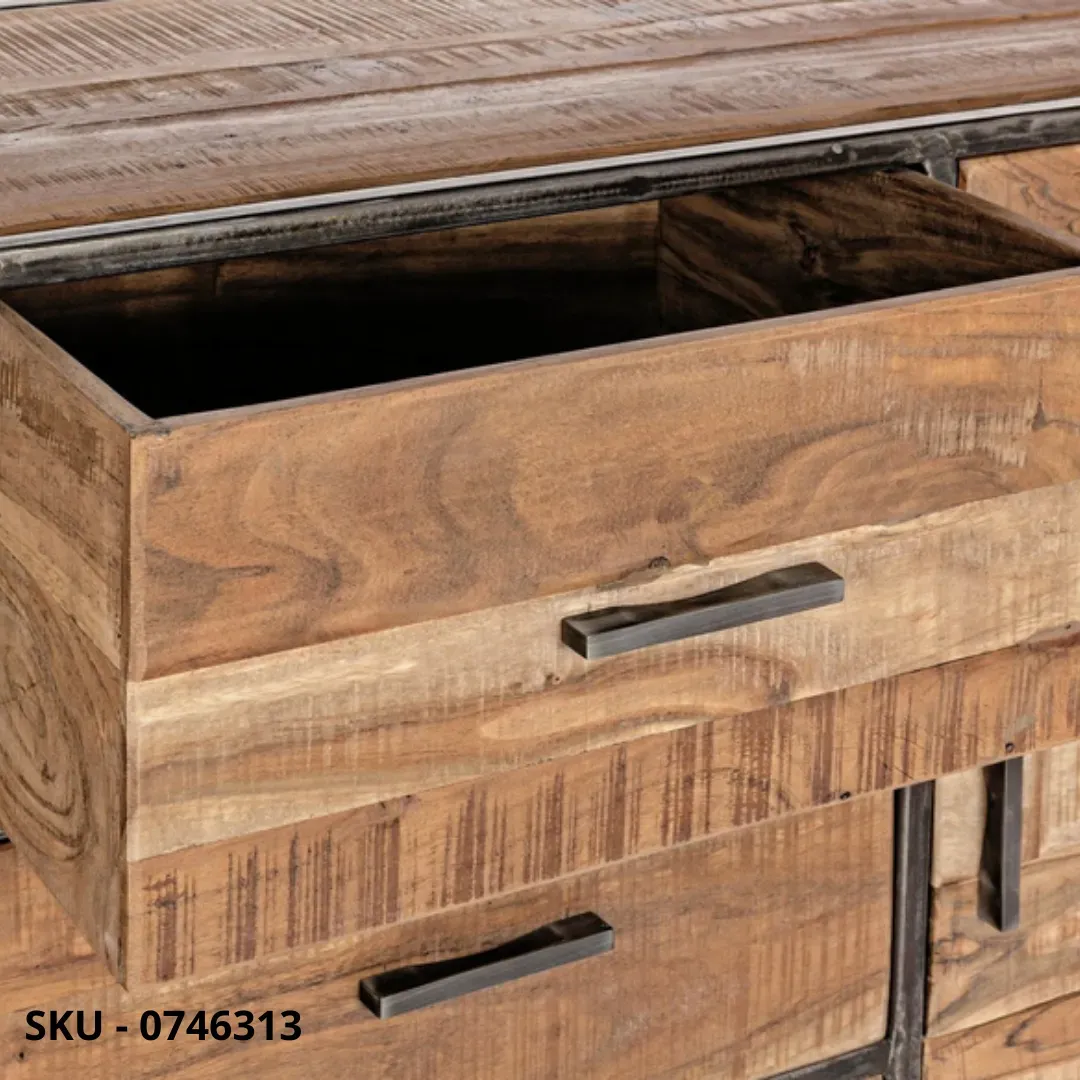marca-design-shop-stile-moderno-stile-contemporaneo-Credenza Elmer in Legno d'Acacia con Struttura in Acciaio Verniciato