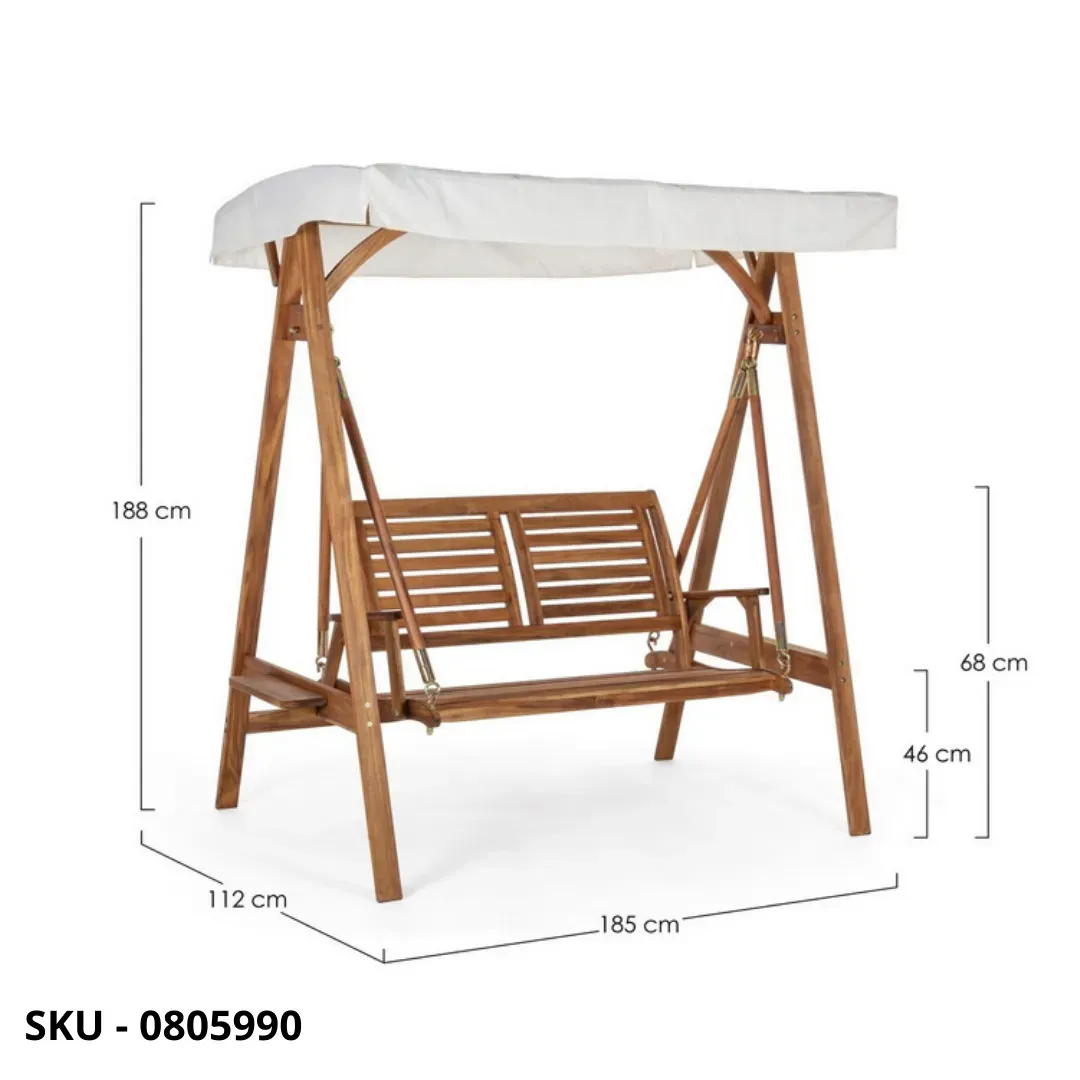 marca-design-shop-stile-moderno-stile-contemporaneo-Dondolo Da Giardino Noemi In Legno Di Acacia Con Tettoia