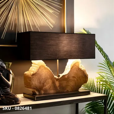 marca-design-shop-stile-moderno-stile-contemporaneo-Lampada Naga Da Tavolo o Comodino In Legno Di Teak Riciclato