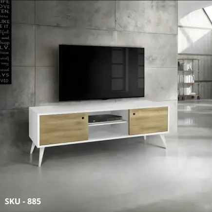 marca-design-shop-stile-moderno-stile-contemporaneo-Porta TV in Abete Spazzolato Bianco o Naturale con 2 Ante e 2 Vani