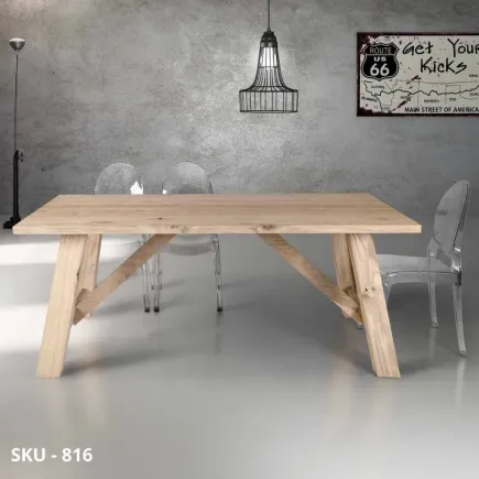Tavolo fisso in rovere massello – Stile Moderno - Contemporaneo – Made in Italy