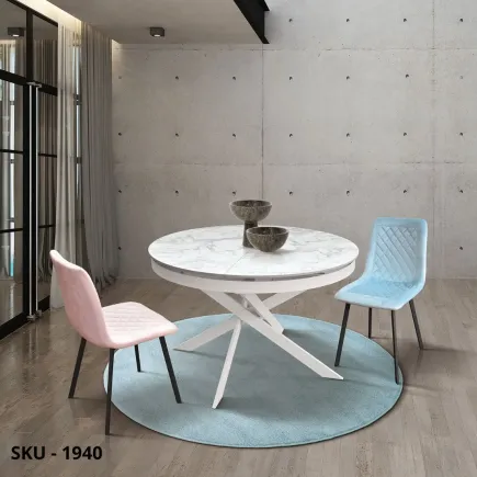 marca-design-shop-stile-moderno-stile-contemporaneo-Tavolo Rotondo Allungabile in Ceramica Arabesco