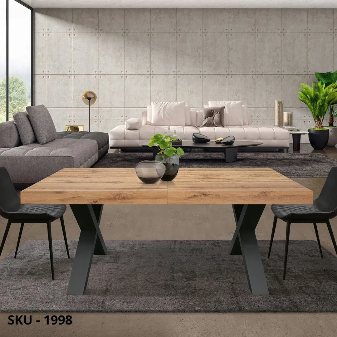 marca-design-shop-stile-moderno-stile-contemporaneo-Tavolo Allungabile in Nobilitato e Gambe a X