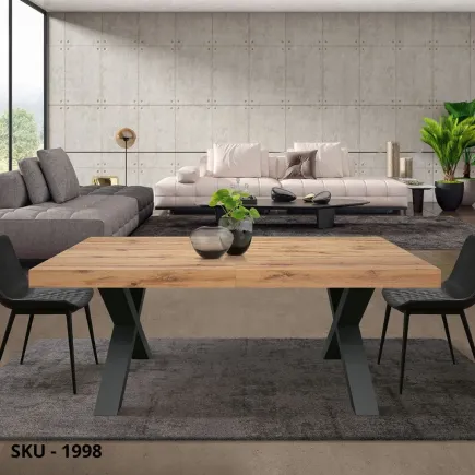 marca-design-shop-stile-moderno-stile-contemporaneo-Tavolo Allungabile in Nobilitato e Gambe a X