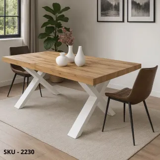 Tavolo Allungabile in Nobilitato e Gambe a X – Stile Moderno - Contemporaneo – Made in Italy - 180/260x90