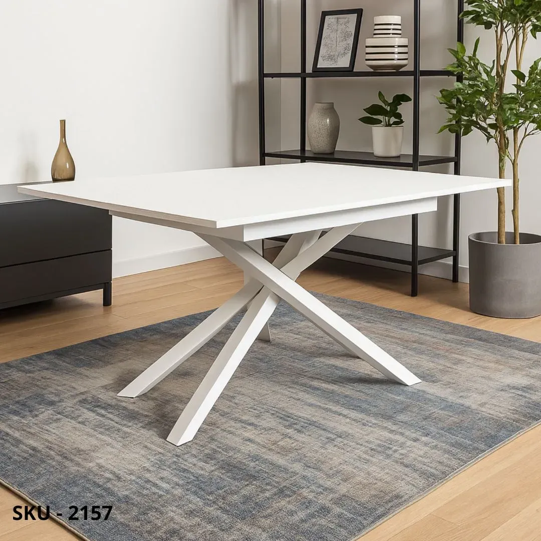 marca-design-shop-stile-moderno-stile-contemporaneo-Tavolo Allungabile in Nobilitato con Gambe incrociate