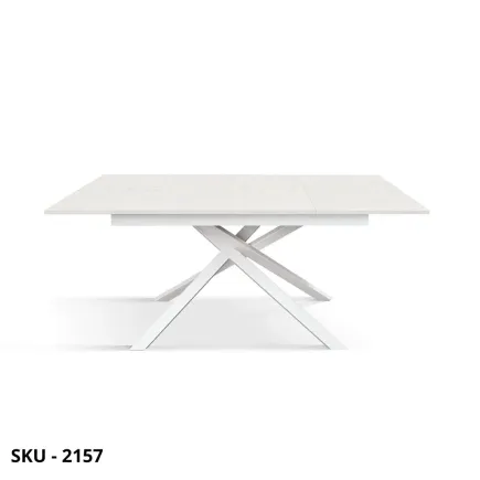 Tavolo Allungabile in Nobilitato con Gambe incrociate in Metallo Bianche o Nere – Stile Moderno - 160/210×90 cm