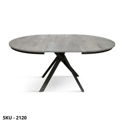 Tavolo Rotondo Allungabile in Nobilitato con Gambe incrociate in Metallo Bianche o Nere – Stile Moderno - Made in Italy