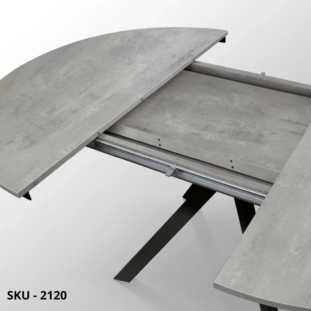 marca-design-shop-stile-moderno-stile-contemporaneo-Tavolo Rotondo Allungabile in Nobilitato con Gambe incrociate